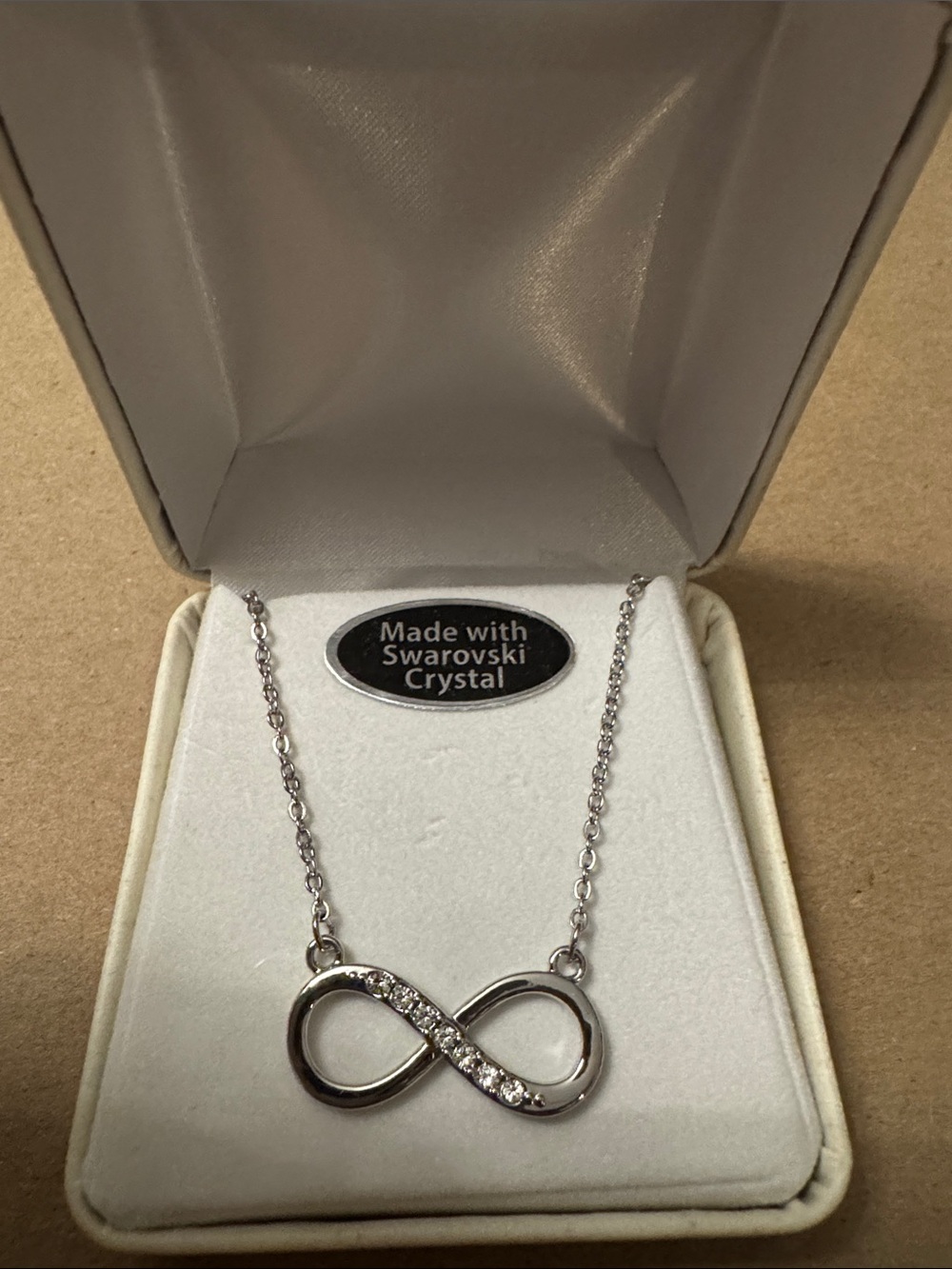 Crystals by Swarovski Silver Infinity Pendant Necklace NEW
